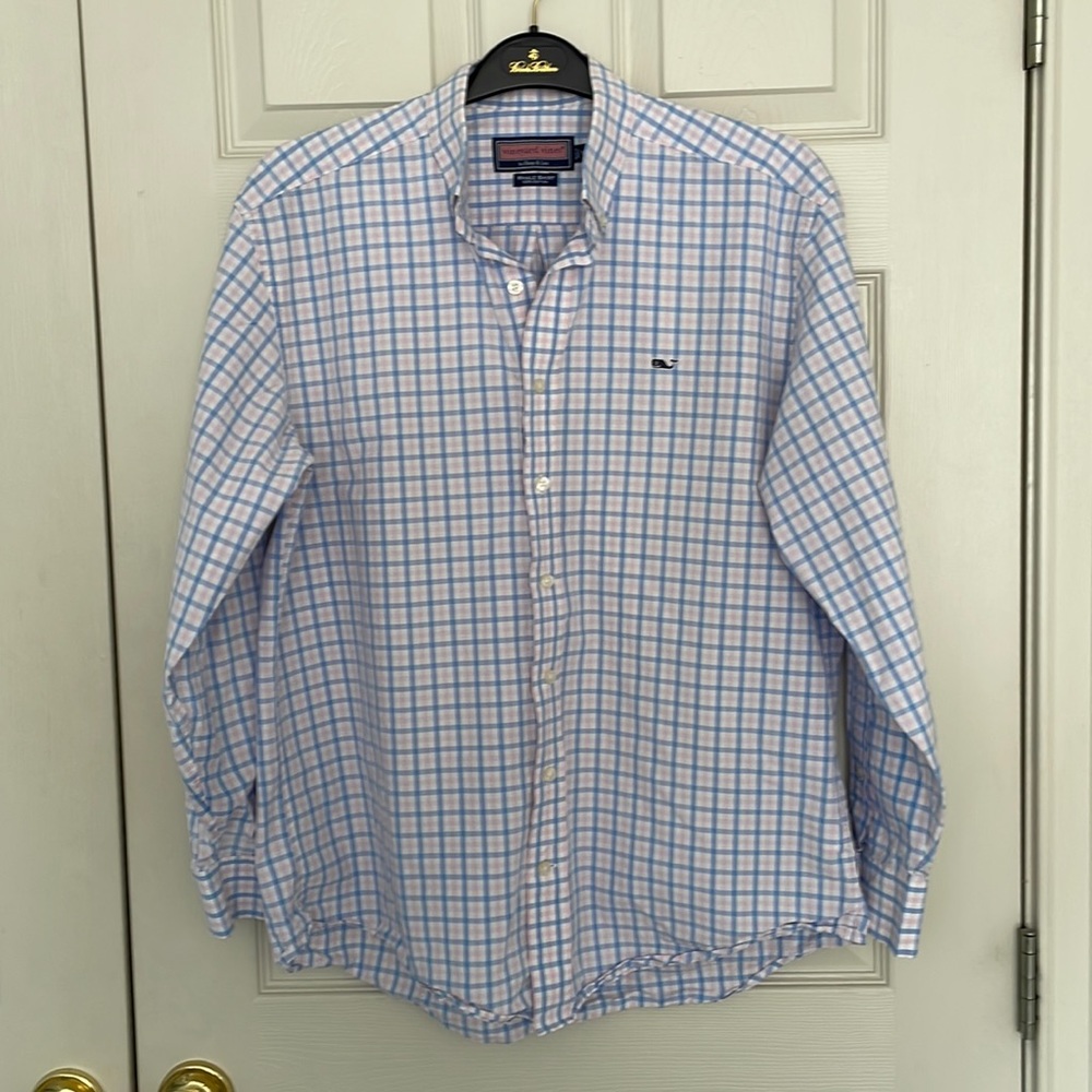 Vineyard Vines Men's Whale Shirt - Blue/Pink